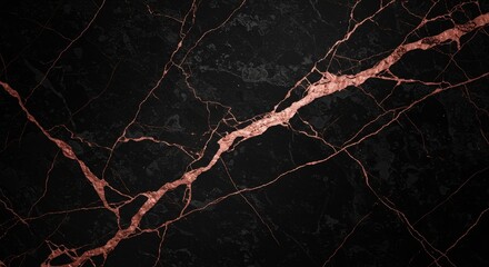Black Marble with Rose Gold Veins