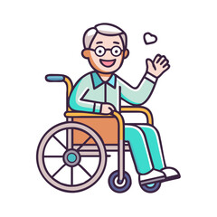 Senior Man In Wheelchair Displaying With A Warm Smile