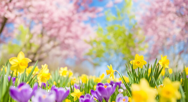 Spring Flower Meadow Vibrant Blooms Nature Beauty