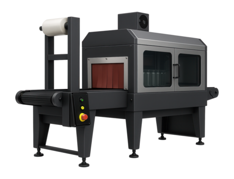 Robotic shrink wrapper with a tunnel oven for packaging bundles in a beverage production facility