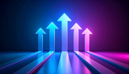 Growth and development represented by an upward arrow