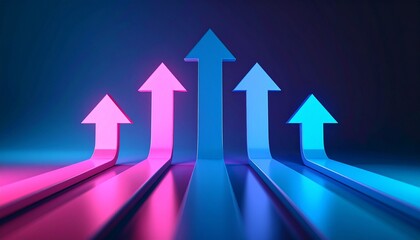 Growth and development represented by an upward arrow