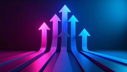 Growth and development represented by an upward arrow