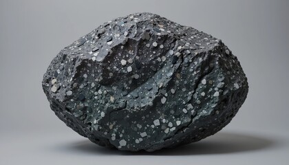 Fototapeta premium A rough, dark granite rock with a speckled, mottled texture
