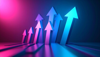 Growth and development represented by an upward arrow