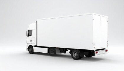 High-quality image of a white delivery truck on a plain background, ideal for logistics and transportation concepts.