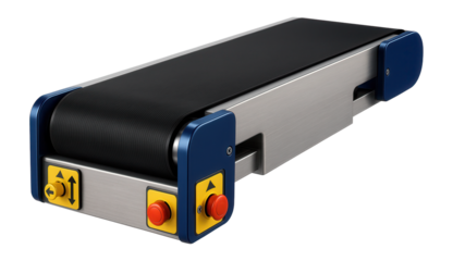 Reversible belt conveyor with dual-direction capability for flexible material handling in a production facility.