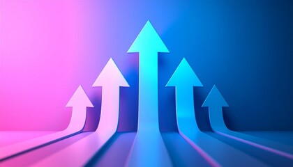 Growth and development represented by an upward arrow