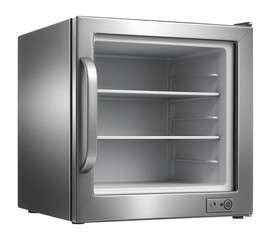 Compact under-counter freezer with stainless steel exterior and adjustable temperature settings for a restaurant kitchen
