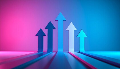 Growth and development represented by an upward arrow