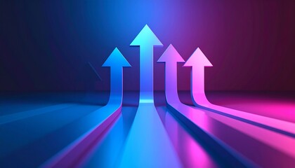 Growth and development represented by an upward arrow