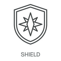 Shield Simple Style Design Outline Symbol Illustration