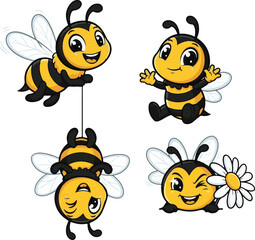 Cute bumblebee character banner for children s products