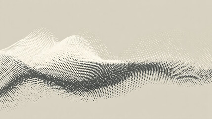 A minimalistic dot matrix creating a smooth halftone wave pattern, clean design on a neutral background