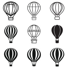 Naklejka premium Vector Hot Air Balloon Pack