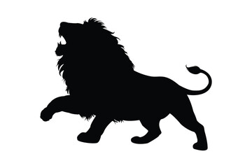 vector illustration of a silhouette of lion