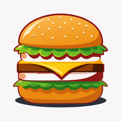 hamburger on white background