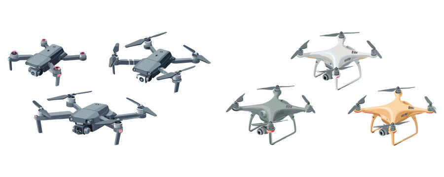 set of camera drones in different models and colors