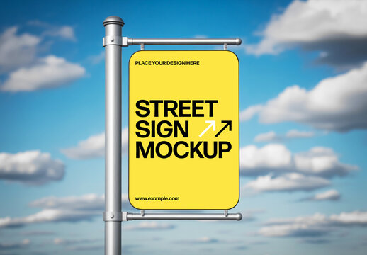 Outdoor Street Sign Mockup