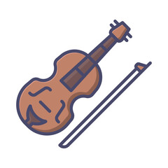 Violin icon vector design template basic RGB