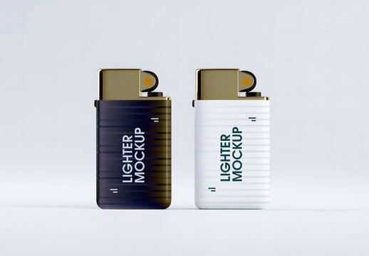 Realistic Lighter Mockup Set for Branding Display