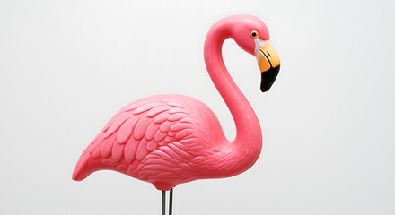 Pink Flamingo Garden Ornament on White Background