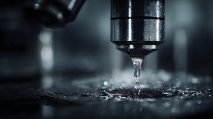 Scientific lab equipment testing a water sample with sharp focus and high