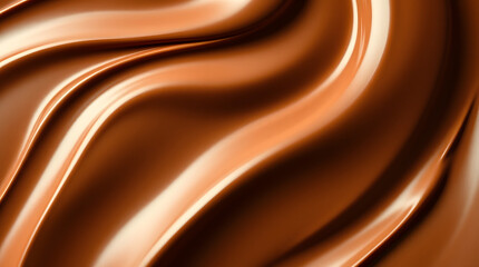 Rich and silky melted chocolate captured in a detailed macro shot, highlighting its smooth texture and delicious appeal. Ideal for confectionery designs, dessert ads, and premium packaging