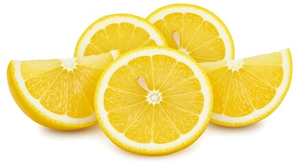 Fototapeta premium Sliced Lemon Citrus: Fresh and Vibrant