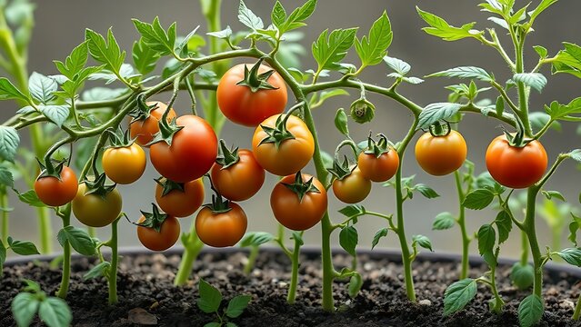 Time-lapse of tomato plants reverting through evolutionary stages, becoming wilder and more primitive.