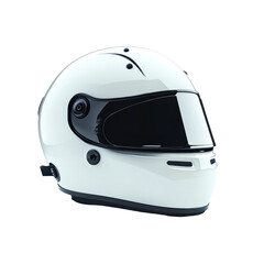 Fototapeta premium White Racing Helmet Safety Gear Motorsport Equipment, isolated on a transparent background