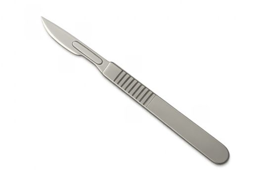 Scalpel on transparent background: medical instrument for precise incisions