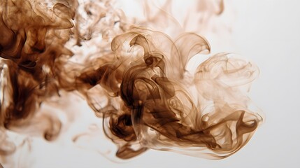 Brown smoke on a clean background, Abstract background