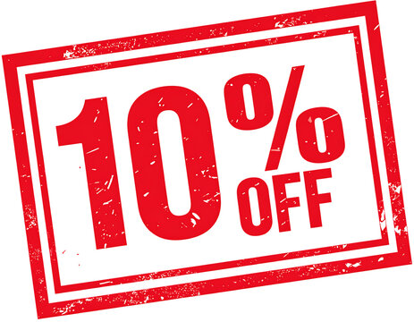 10 percent off sale stamp isolated on transparent background