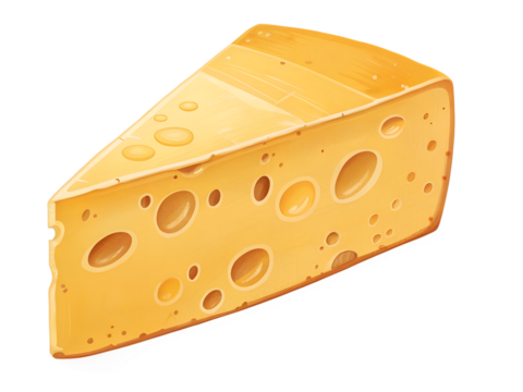 Delightful slice of cheese resting on a clean background, showcasing its rich, creamy texture and inviting color for culinary creativity and gourmet presentations Generative AI
