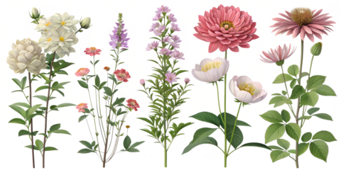Vibrant collection of assorted flowers showcasing nature's beauty in a harmonious display of colors and textures throughout a sunny afternoon setting Generative AI