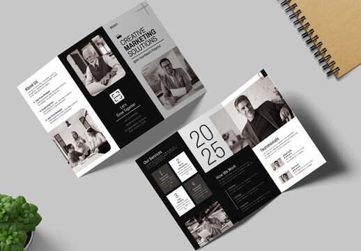 Trifold Brochure Template Layout For Marketing Agency
