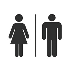 Man woman restroom sign isolated on transparent background