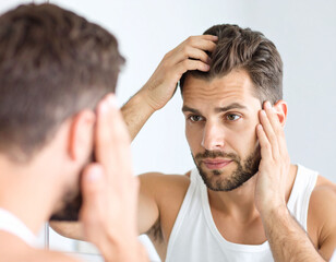 Fototapeta premium Zakola pojawiające się u mężczyzny w średnim wieku po 30 