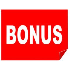 Red bonus sticker isolated on transparent background