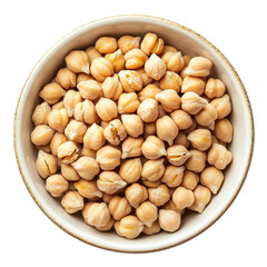 Bowl of chickpeas healthy food legumes vegetarian cuisine, isolated on a transparent background