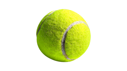 Bright and Shiny Tennis Ball, isolated on transparent background, PNG
