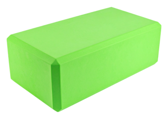 Light green yoga block isolated on transparent background