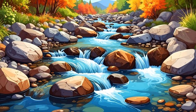 Autumn mountain stream