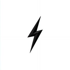 Striking Silhouette of a Single Lightning Bolt With Sharp Angles