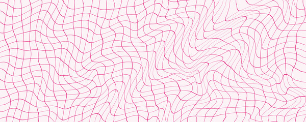 Pink Wavy Grid Background – Abstract Seamless Pattern