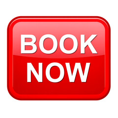 Book now button isolated on transparent background