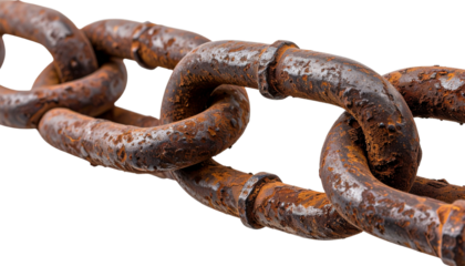 PNG Old rusty chain isolated on a transparent background.