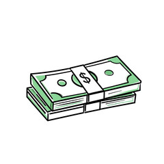 Stack of money isolated on transparent background
