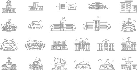 set of buildings